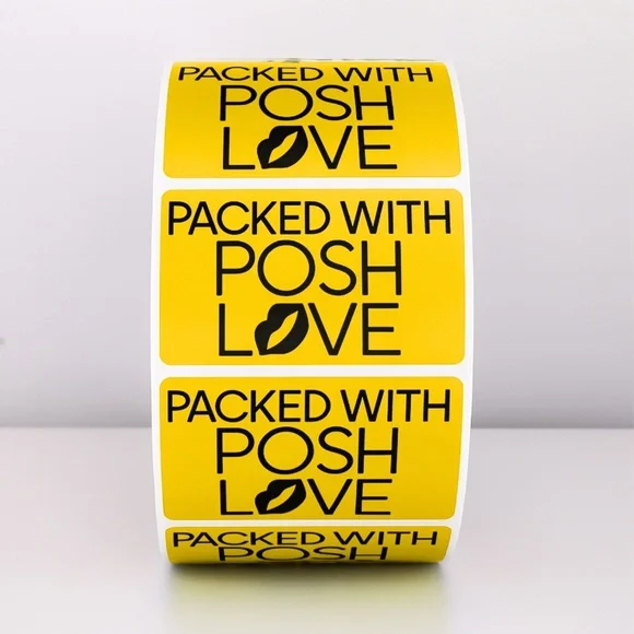 Packed With Posh Love Stickers | Purple Lips Labels for Poshmark Packaging - Picture 9 of 11